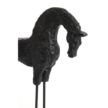 HORSE wood black Ornament on base-Renaissance Design Studio