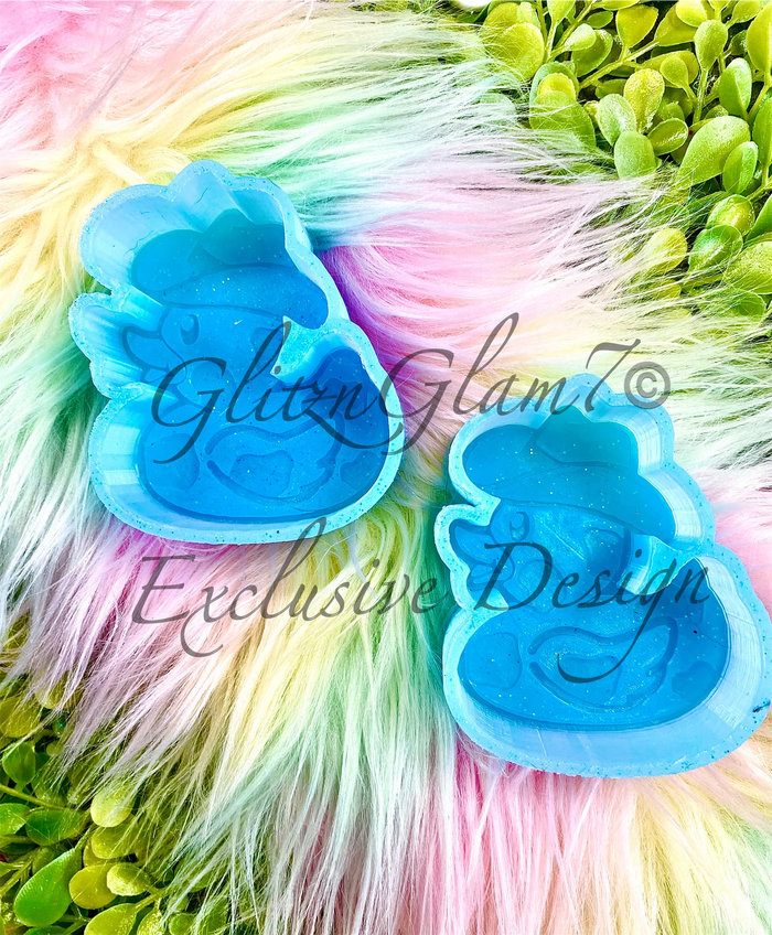 **Vent Clip** Cow Print Duck w/ Cowboy Hat Silicone Mold