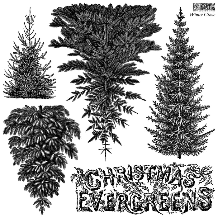 IOD Decor Stamp Winter Grove 12" x 12" by Iron Orchid Designs