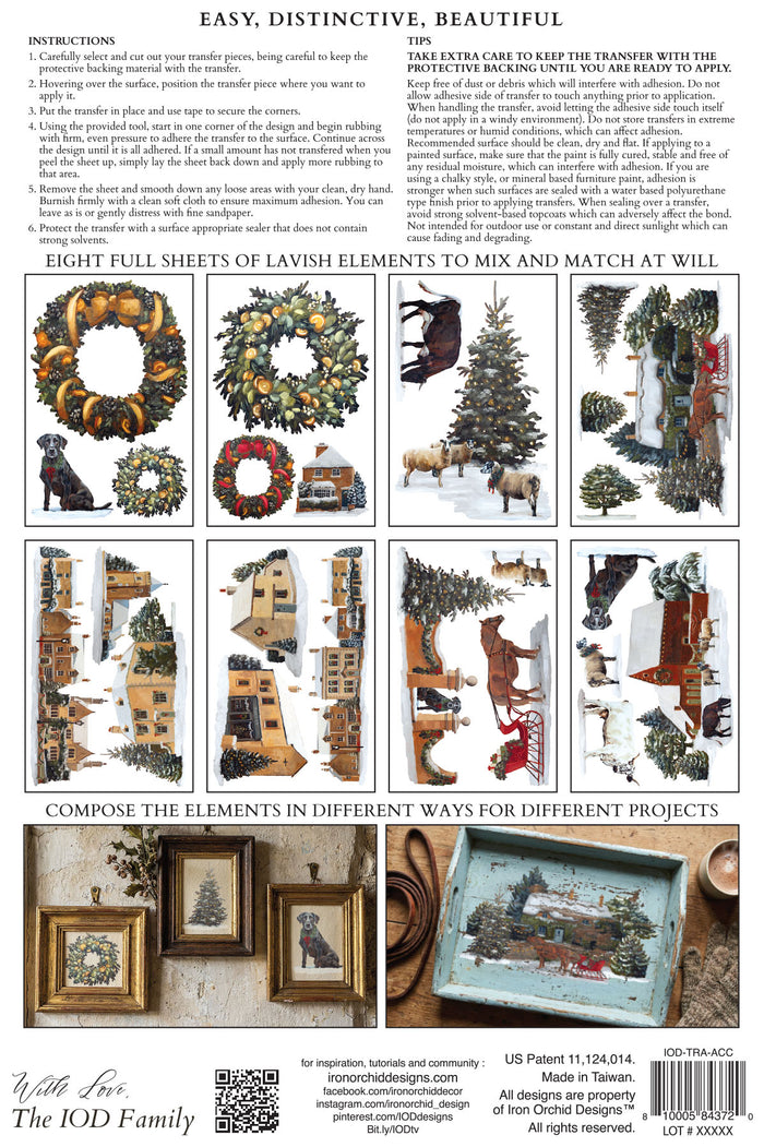 IOD Decor Transfer A Cotswold Christmas 8"x12" 8-Pages Pad by Iron Orchid Designs