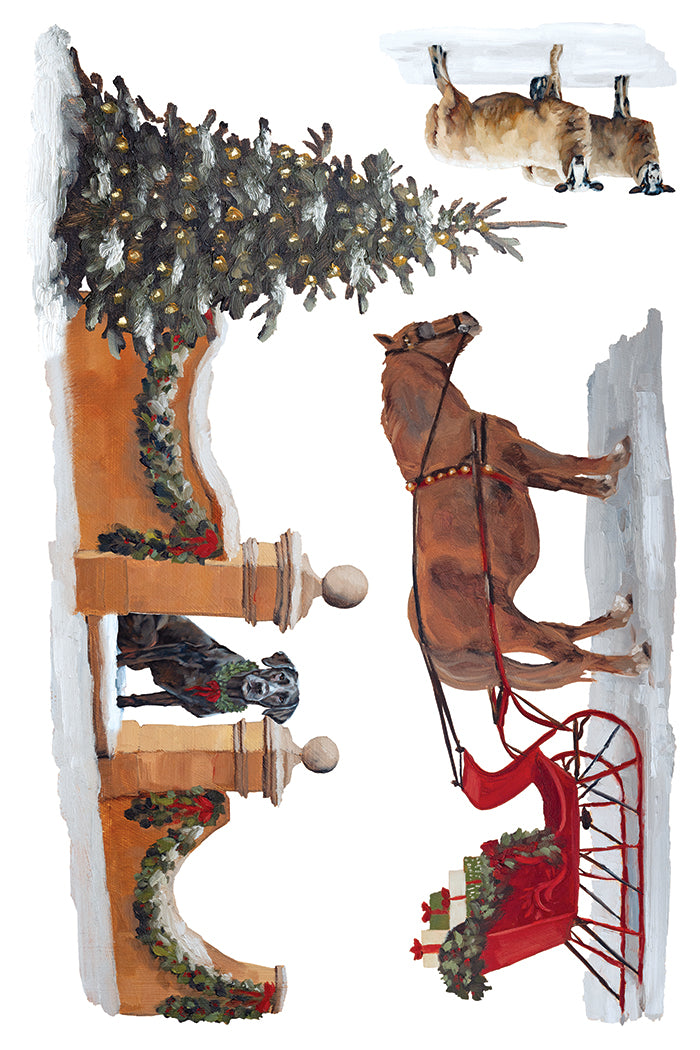 IOD Decor Transfer A Cotswold Christmas 8"x12" 8-Pages Pad by Iron Orchid Designs