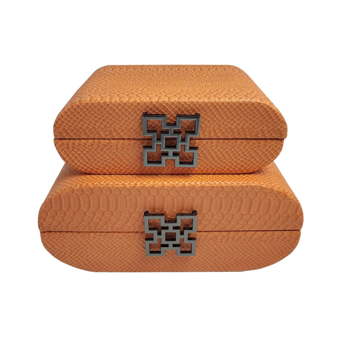 Jewellery boxes in Orange set of 2 New style Fabulous !-Renaissance Design Studio