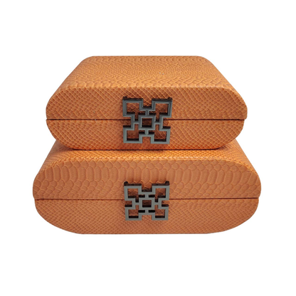 Jewellery boxes in Orange set of 2 New style Fabulous !-Renaissance Design Studio