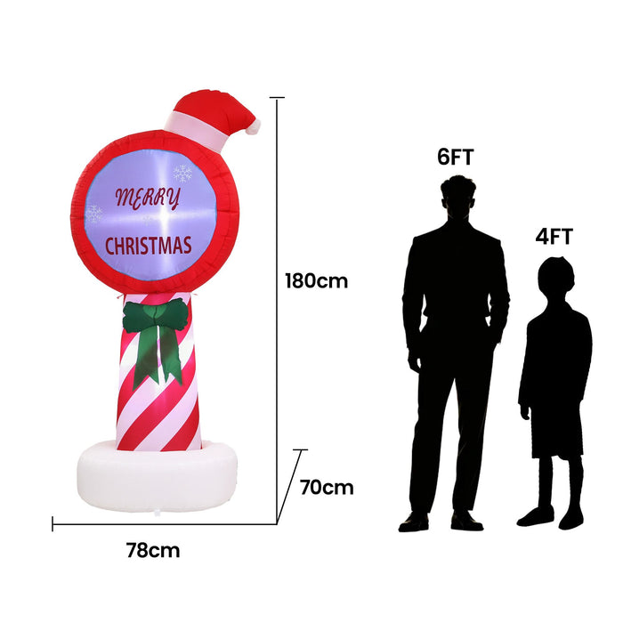 Jingle Jollys Christmas Inflatable Pole 1.8M Height LED Outdoor Decorations