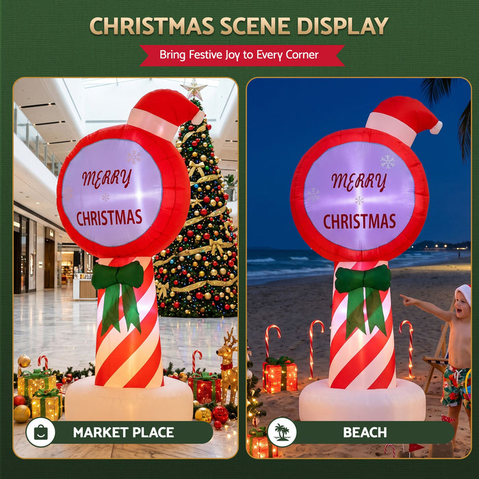 Jingle Jollys Christmas Inflatable Pole 1.8M Height LED Outdoor Decorations