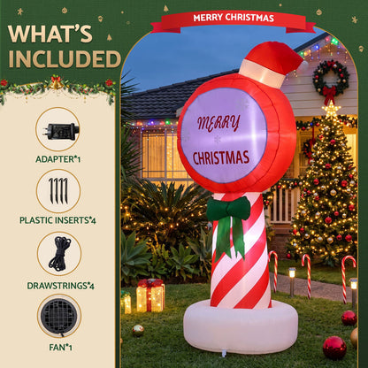 Jingle Jollys Christmas Inflatable Pole 1.8M Height LED Outdoor Decorations
