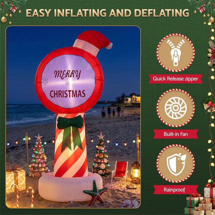 Jingle Jollys Christmas Inflatable Pole 1.8M Height LED Outdoor Decorations