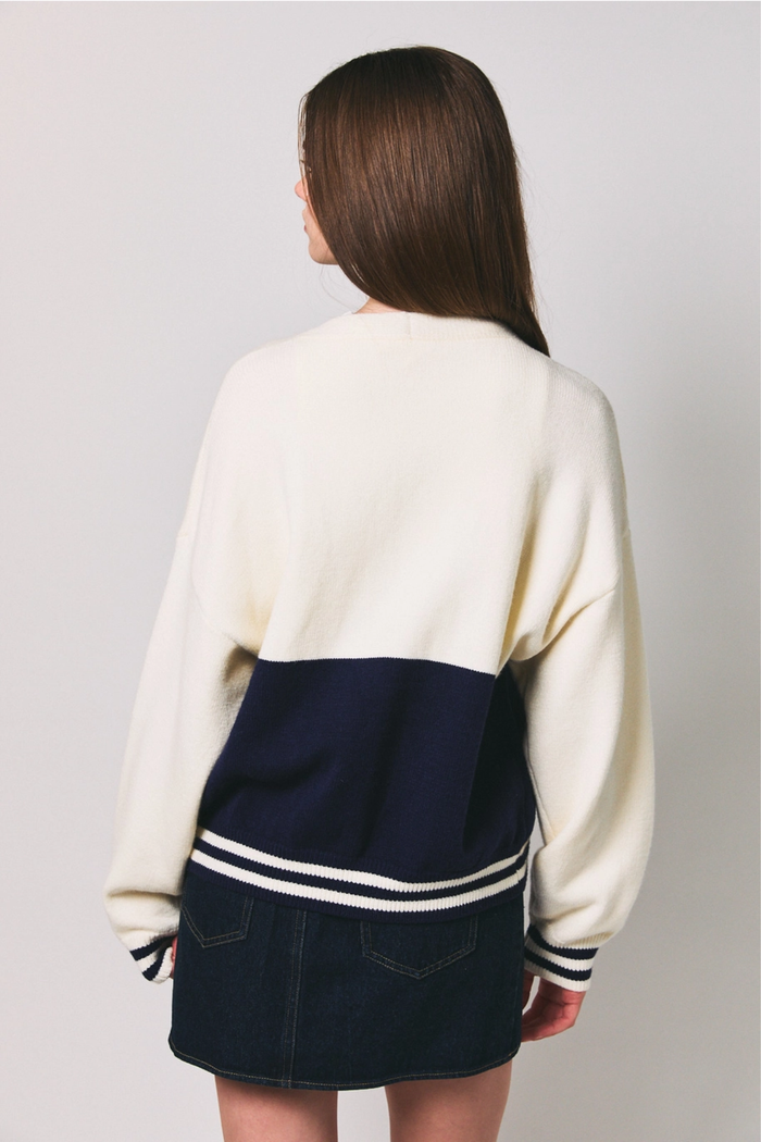 Knit Gameday Cardigan Navy