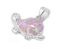 Lab Opal Turtle Necklace