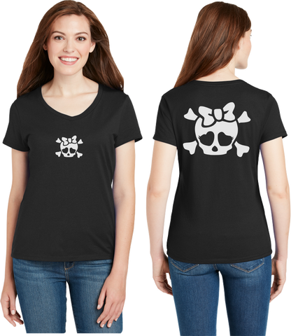 Lashes Reflective V-Neck Tee - 100% Cotton