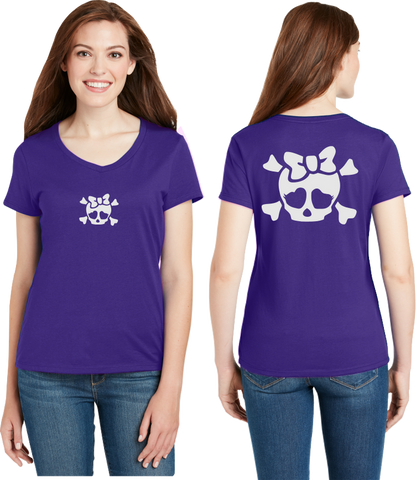 Lashes Reflective V-Neck Tee - 100% Cotton