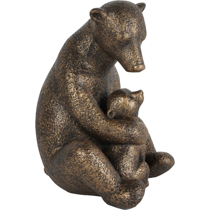 Laura Ashley Bronze Bear with Cub Sculpture-Renaissance Design Studio