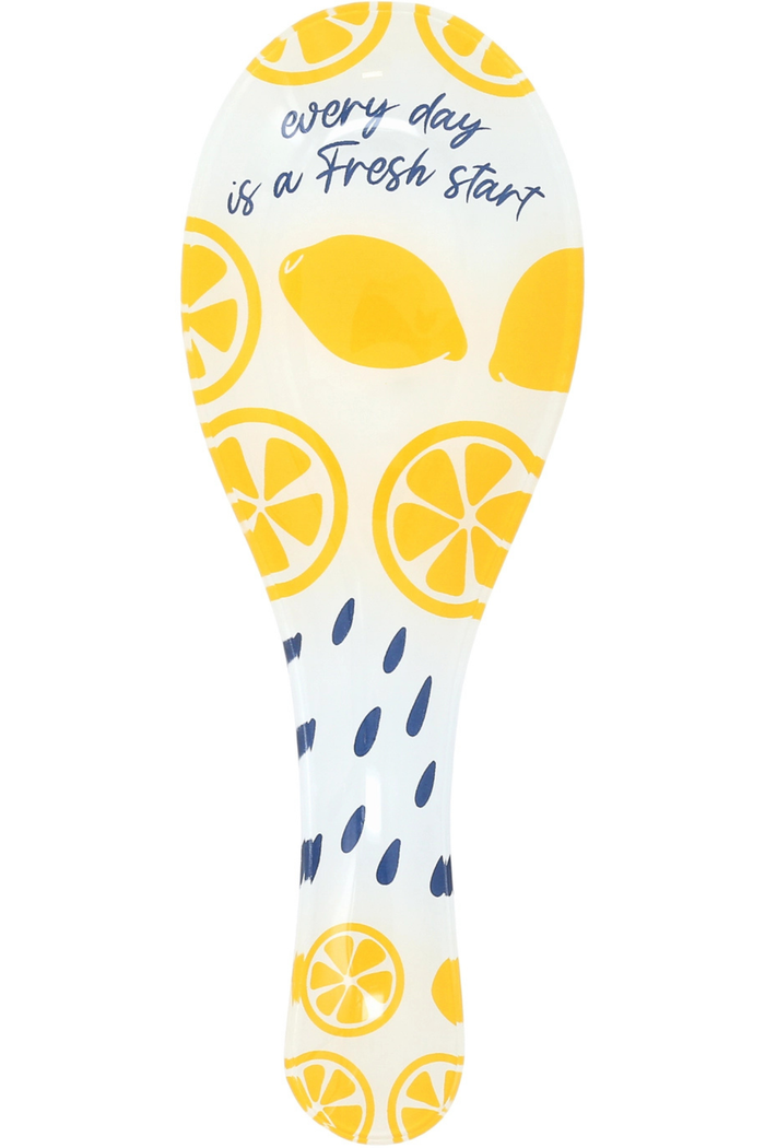 Lemons 9.25" Glass Spoon Rest