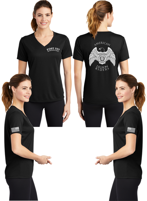 LR - 537 Women's Reflective V-Neck Tee - 100% Polyester
