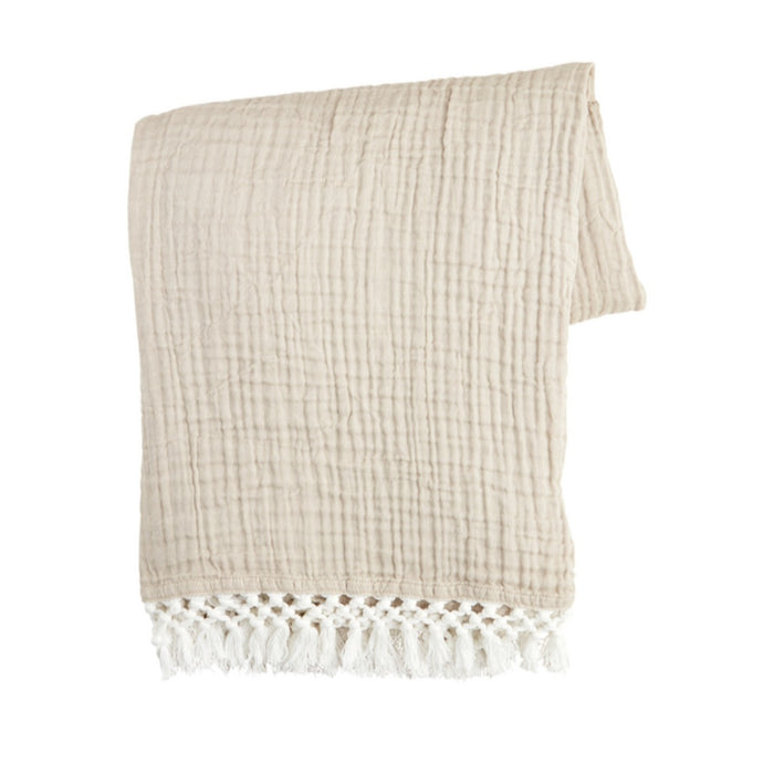 Macrame Muslin Throw