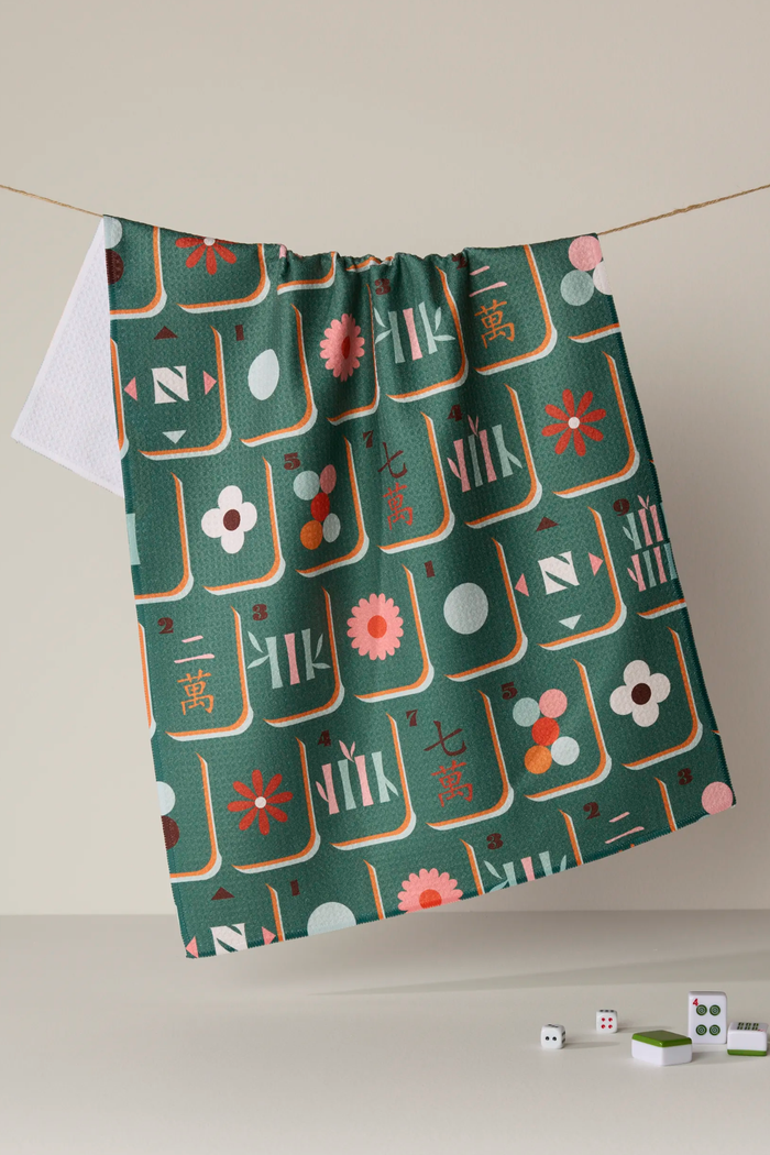 Moss Tile Toss Tea Towel