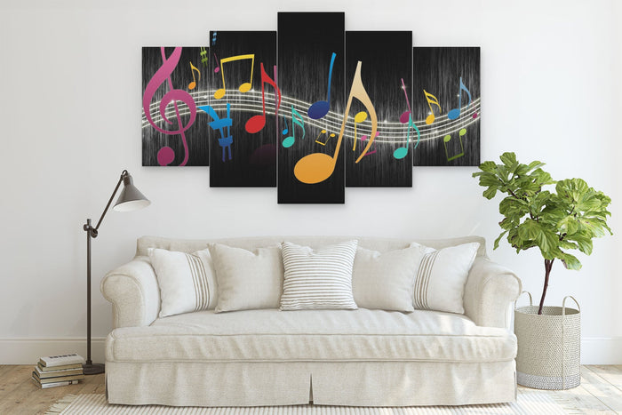 Musical Notes Music Lovers Wall Art Frame Canvas Printing Decor