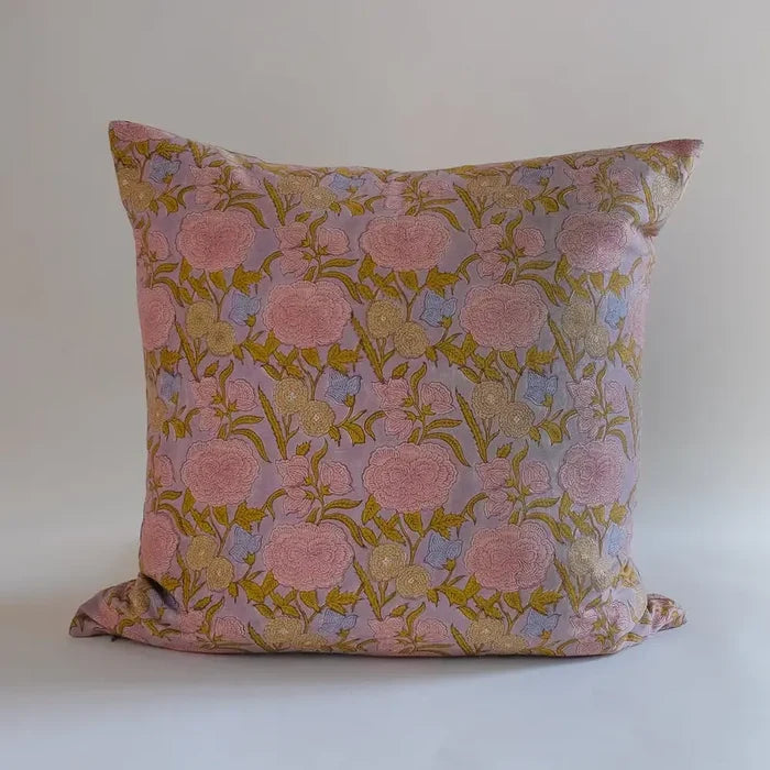 Nargis - Hand Block-Printed Linen Pillowcase