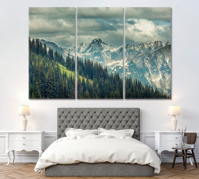 North Cascade Range Fine Wall Art Frame Canvas Printing Decor-3Panels