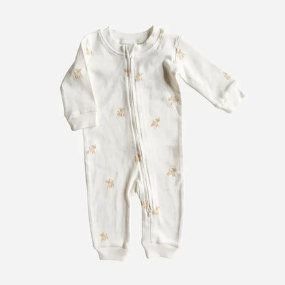 Organic Layette Zipper Romper Lamb