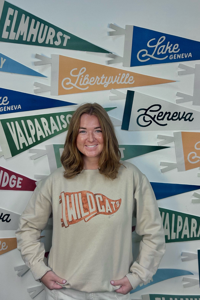 Pennant Crewneck/Wildcats