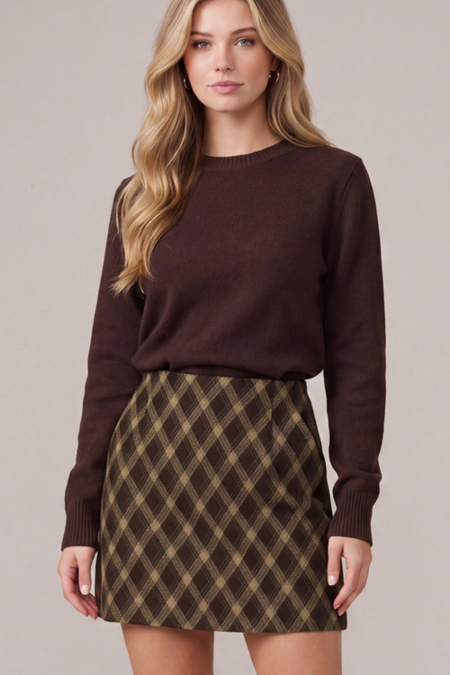 Plaid Patterned Mini Skirt