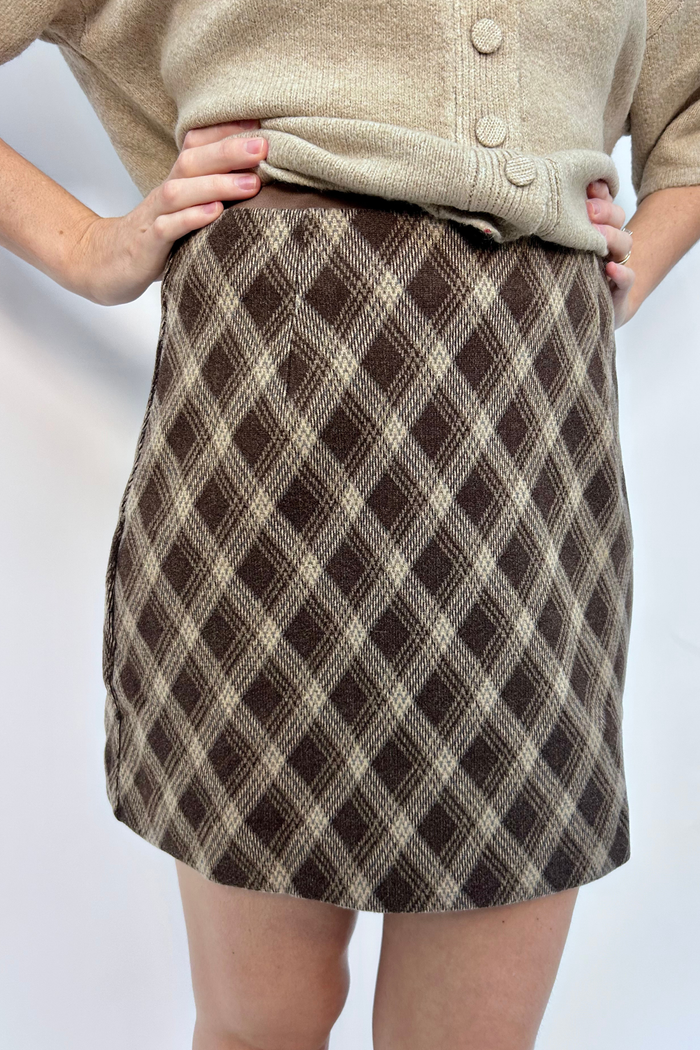 Plaid Patterned Mini Skirt
