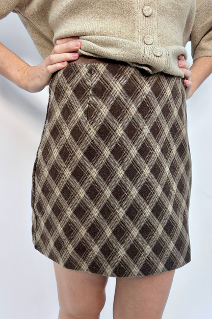 Plaid Patterned Mini Skirt