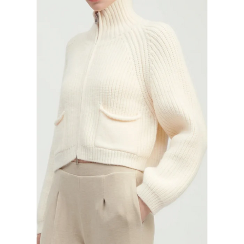 Pocket Detailed Crop Knit Jacket