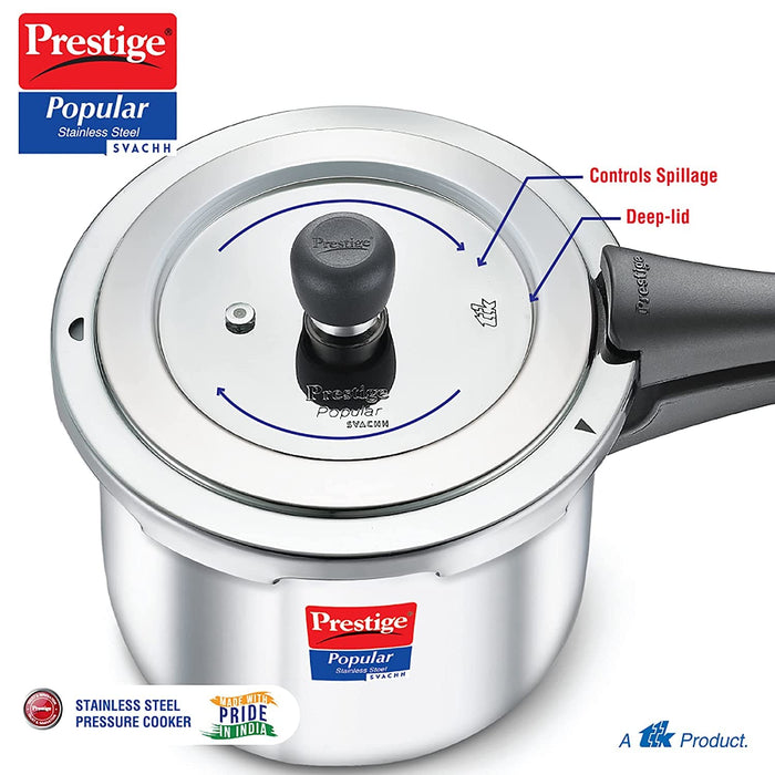 Prestige Svachh Popular Stainless Steel Pressure Cooker 2 Liter