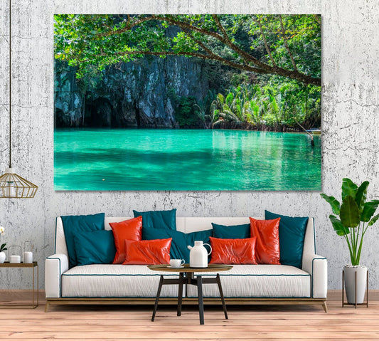 Puerto Princesa Underground River Wall Art Decor Frame Canvas Printing-1Panel - BlueArtDecor