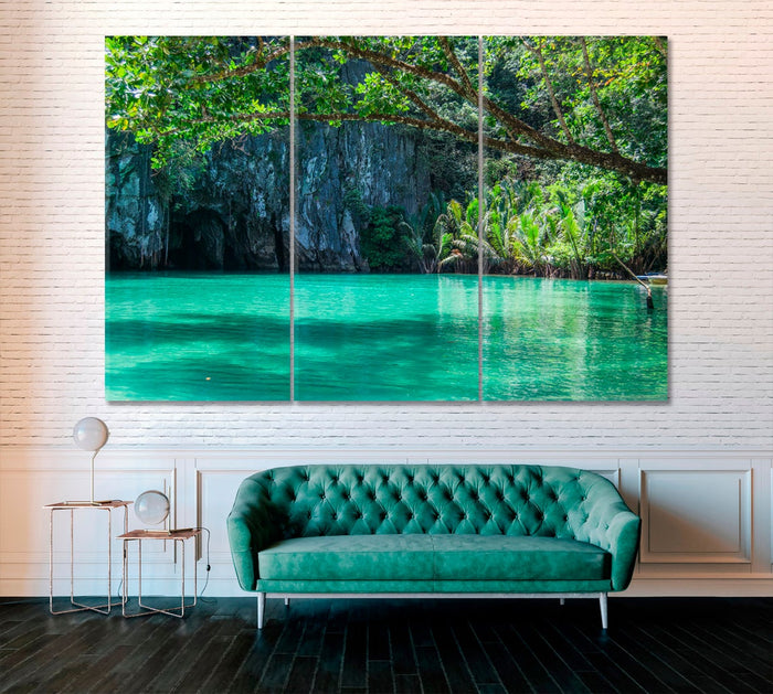 Puerto Princesa Underground River Wall Art Frame Canvas Printing Decor-3Panels