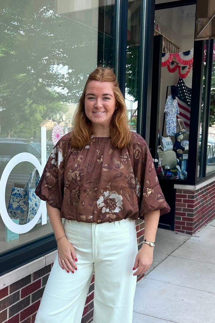 Puff Sleeve Floral Top
