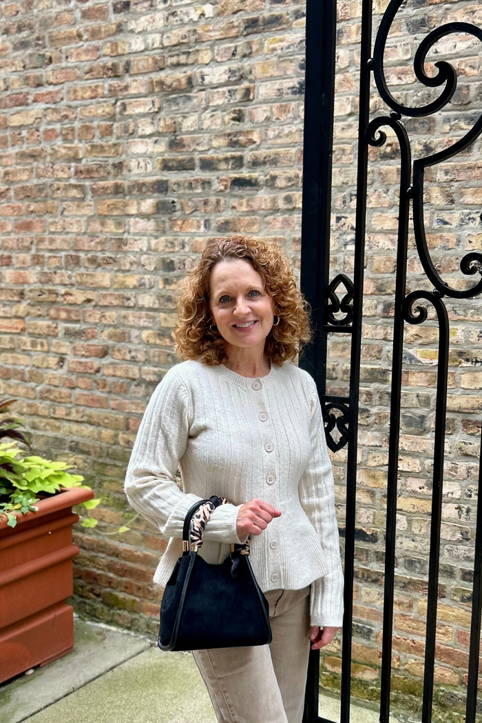 Ribbed Peplum Cardigan