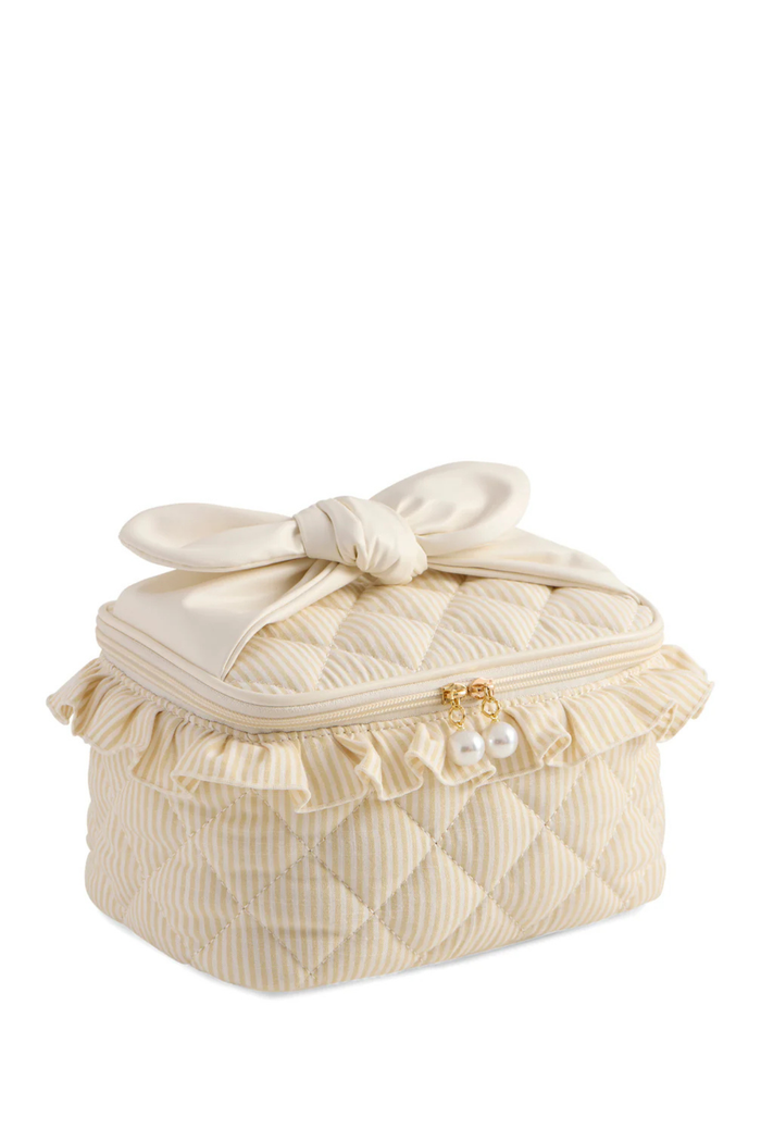 Ruffle Cosmetic Case Beige