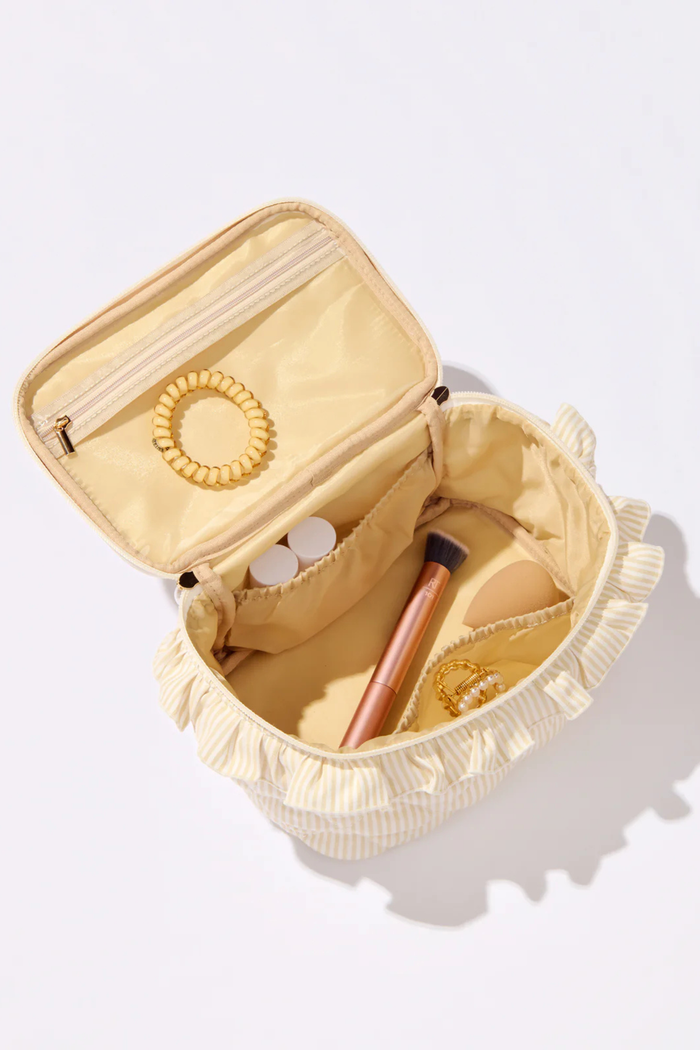 Ruffle Cosmetic Case Beige