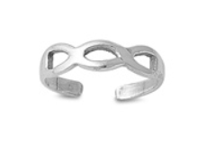 Silver Toe Ring - Braid