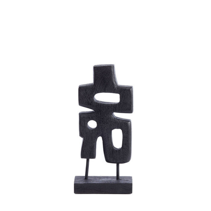 Silvia Wood Matt Black Ornament-Renaissance Design Studio
