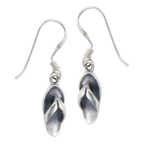 Small Silver Dangle Flip Flop Earrings