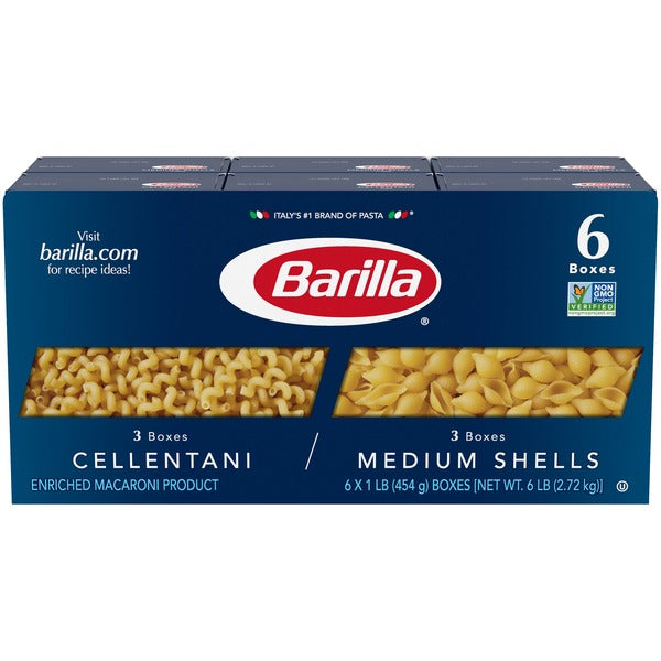 Spaghetti-Barilla Medium Shells-6Packs(3Medium Shells-3Cellentani)-B