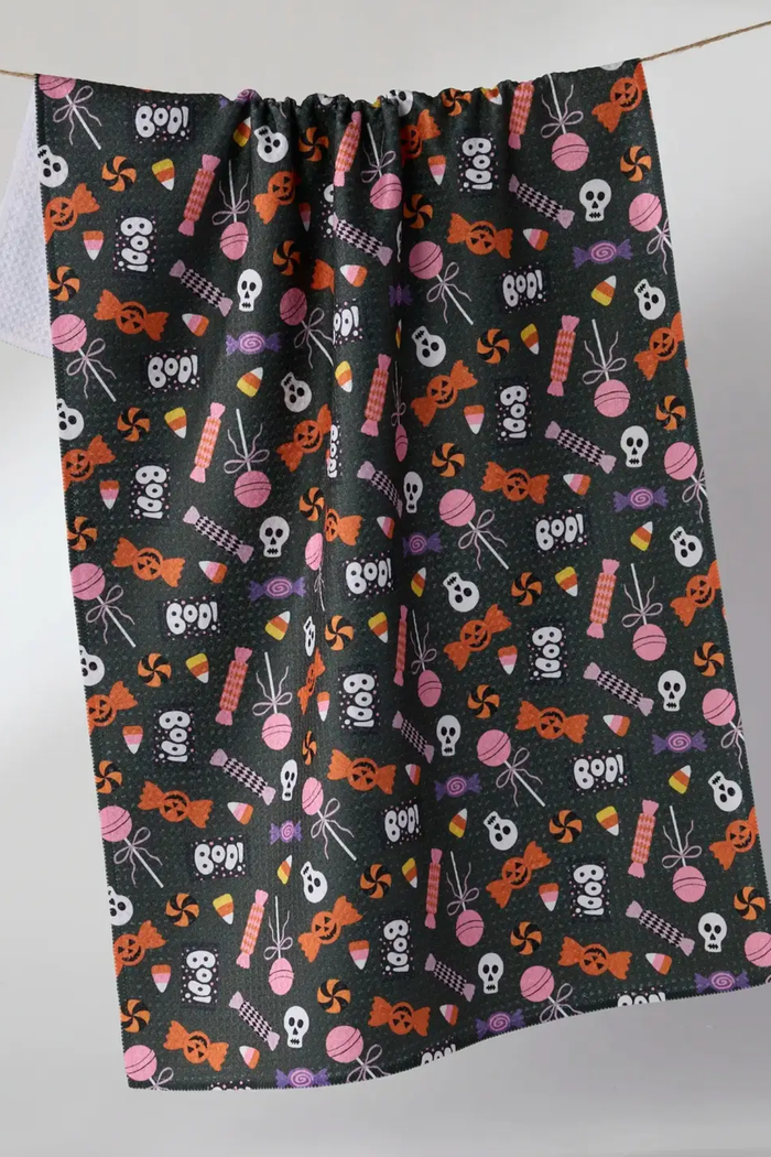 Spooky Sweets Black Tea Towel