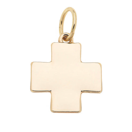 Square Cross Charm in Shiny Gold