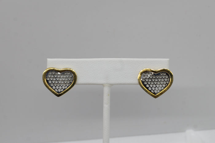 Stainless Steel Gold Plated Heart Earrings