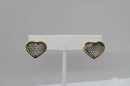 Stainless Steel Gold Plated Heart Earrings