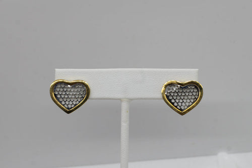 Stainless Steel Gold Plated Heart Earrings