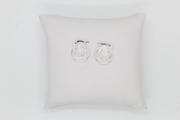 Sterling Silver Double Hoop Earrings