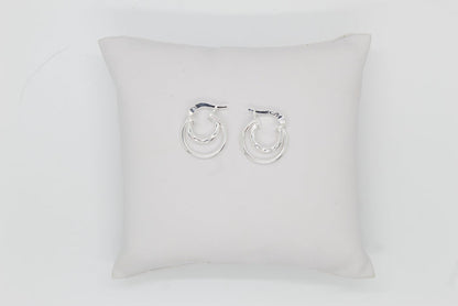 Sterling Silver Double Hoop Earrings