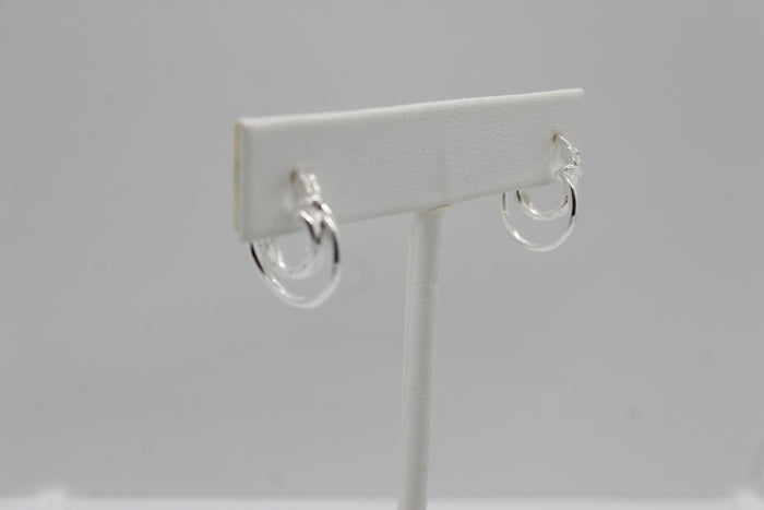 Sterling Silver Double Hoop Earrings