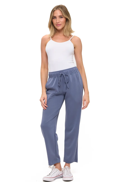 Straight Leg Scuba Pant-Dark Denim