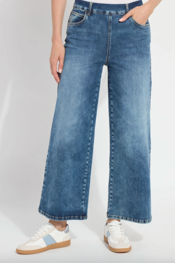 Sylvie Wide Leg Premium Denim, Hi Low